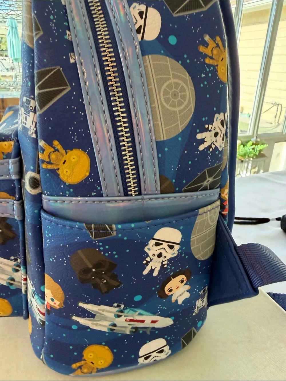 Loungefly Star Wars Blue Character Mini Backpack with Multicolor Accents